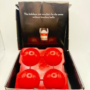 Maker's Mark Bourbon Ball Ice Mold Set Red Sphere Maker